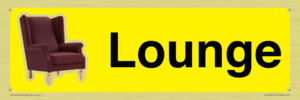 Lounge Dementia Friendly Yellow SIgn